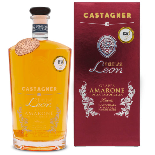 Flasche Castagner Fuoriclasse Leon Amarone Grappa 38 % vol. 0,7l mit premium Geschenkverpackung