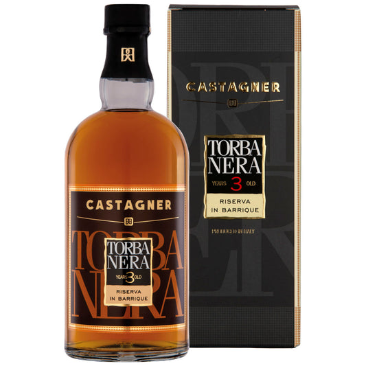 Flasche Castagner Grappa Torba Nera 3 Anni 40 % vol. 0,7l in exklusiver Geschenkverpackung