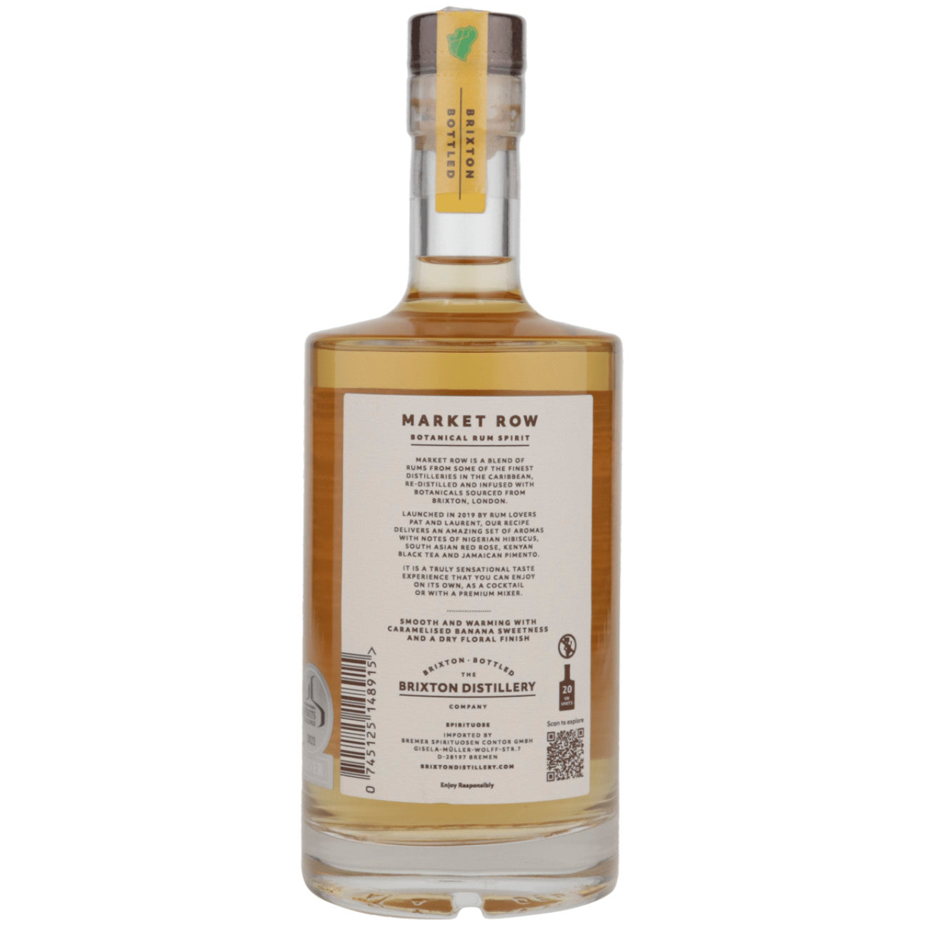 Market Row Premium Botanical Rum - Spirituose auf Rumbasis 40% vol. 0.5l