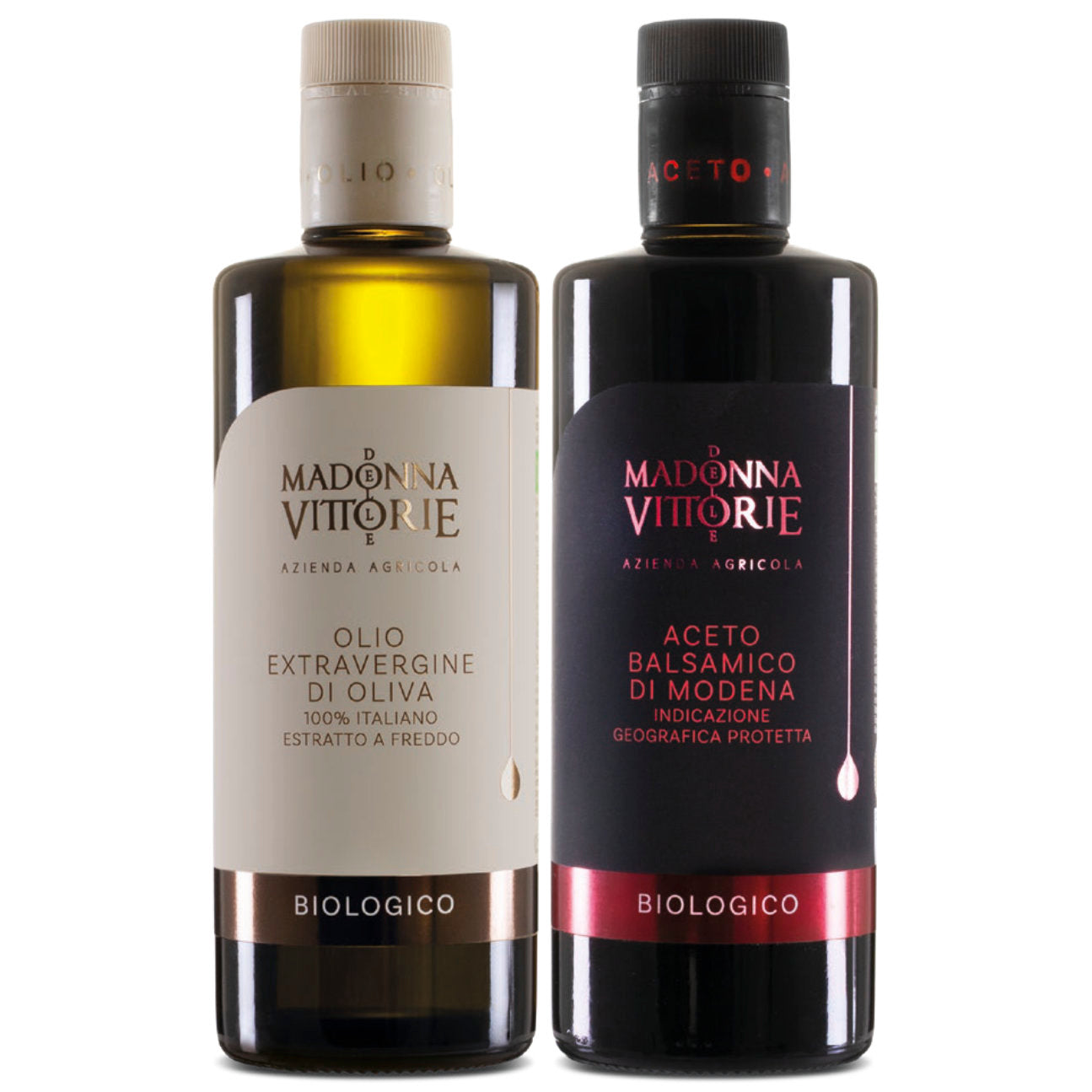 Madonna delle Vittorie: 2er Set aus Bio-Olivenöl & Bio-Balsamicoessig Trentino (2 x 0,5l)