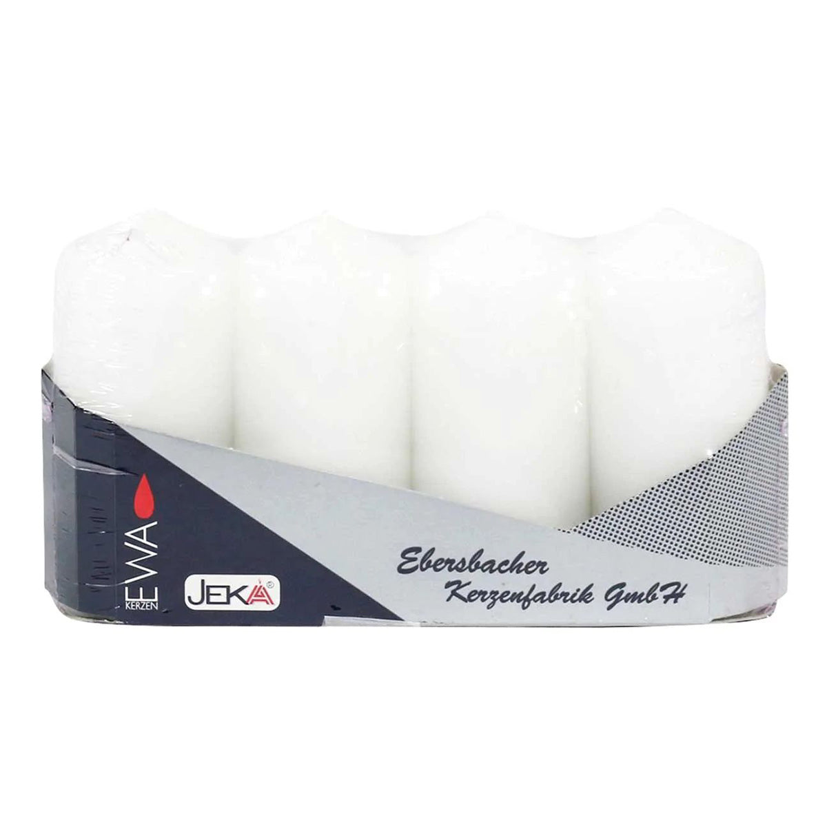 EWA Stumpenkerzen schmal 4er Pack Weiß