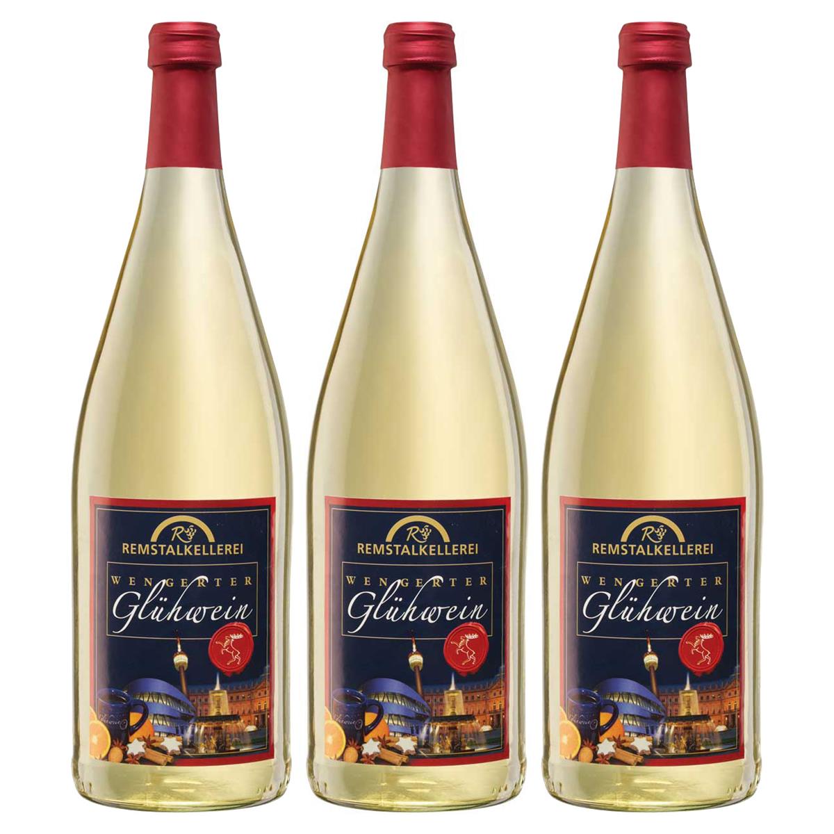 3 Flaschen Wengerter Winzerglühwein weiß, 1,0l