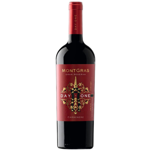 Flasche MontGras DAY ONE Carmenere Rotwein aus dem Valle de Colchagua