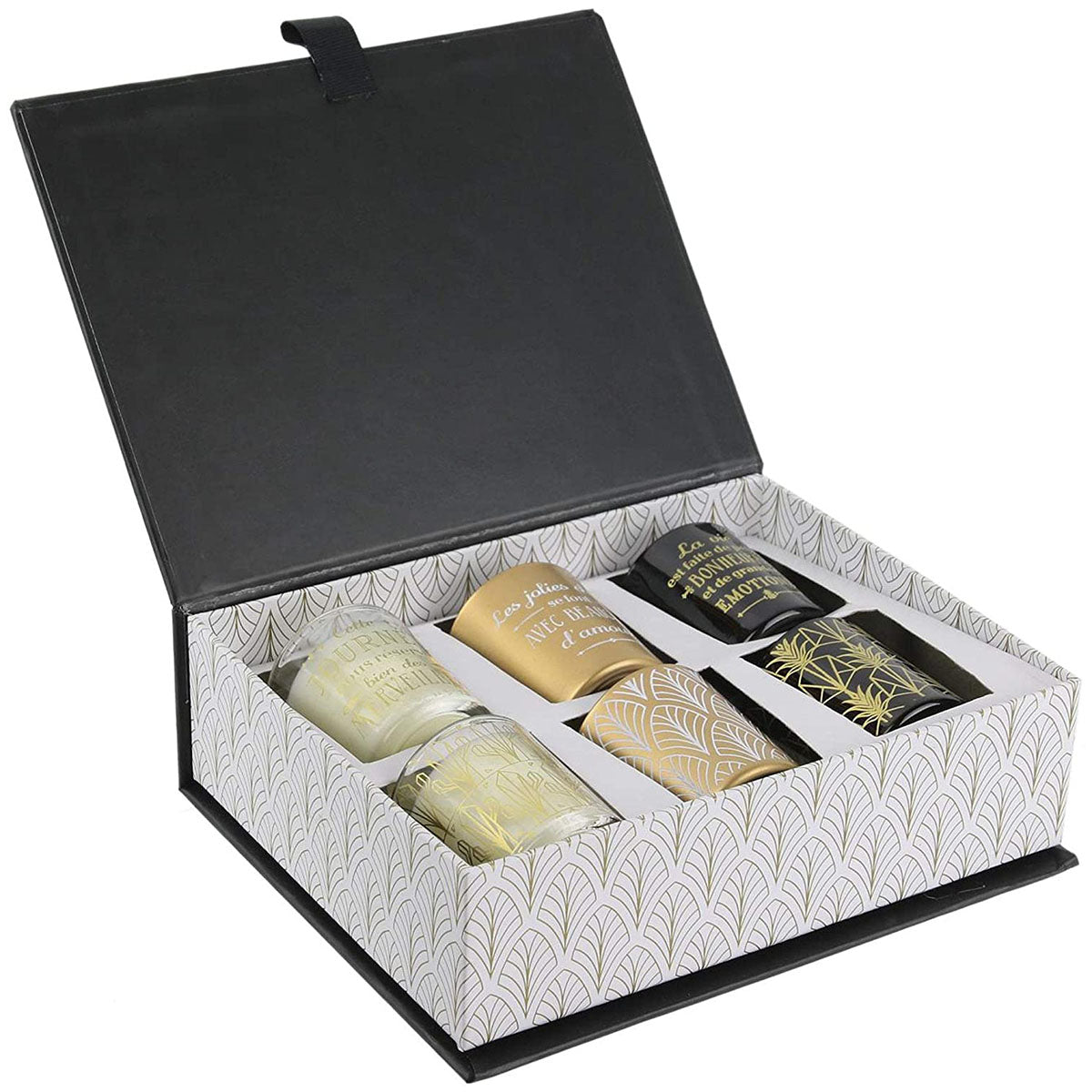 Geschenkset Duftkerzen schwarzes Kästchen, Vanilleduft