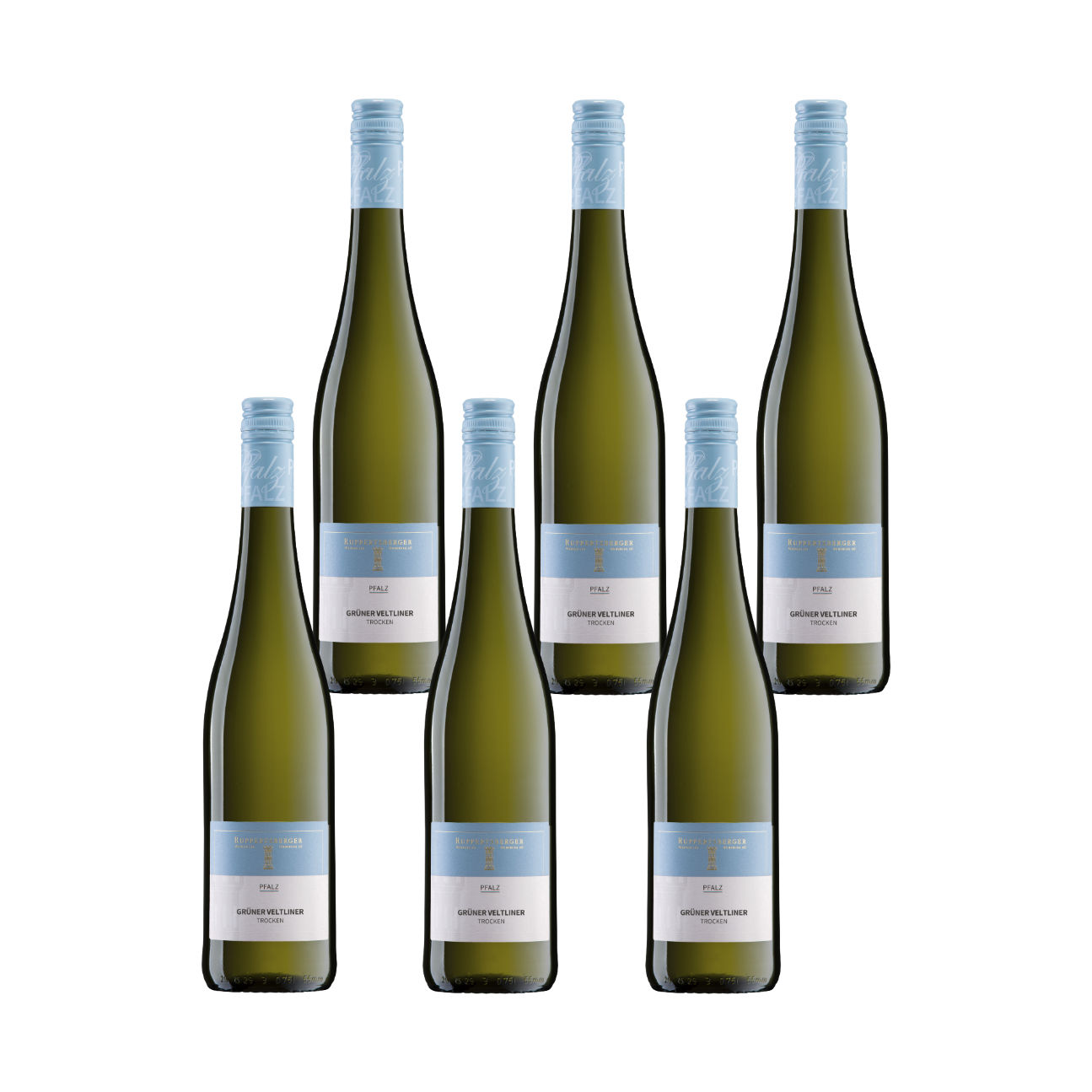 6 Faschen Ruppertsberger Grüner Veltliner trocken QW Pfalz  – deutscher Weißwein