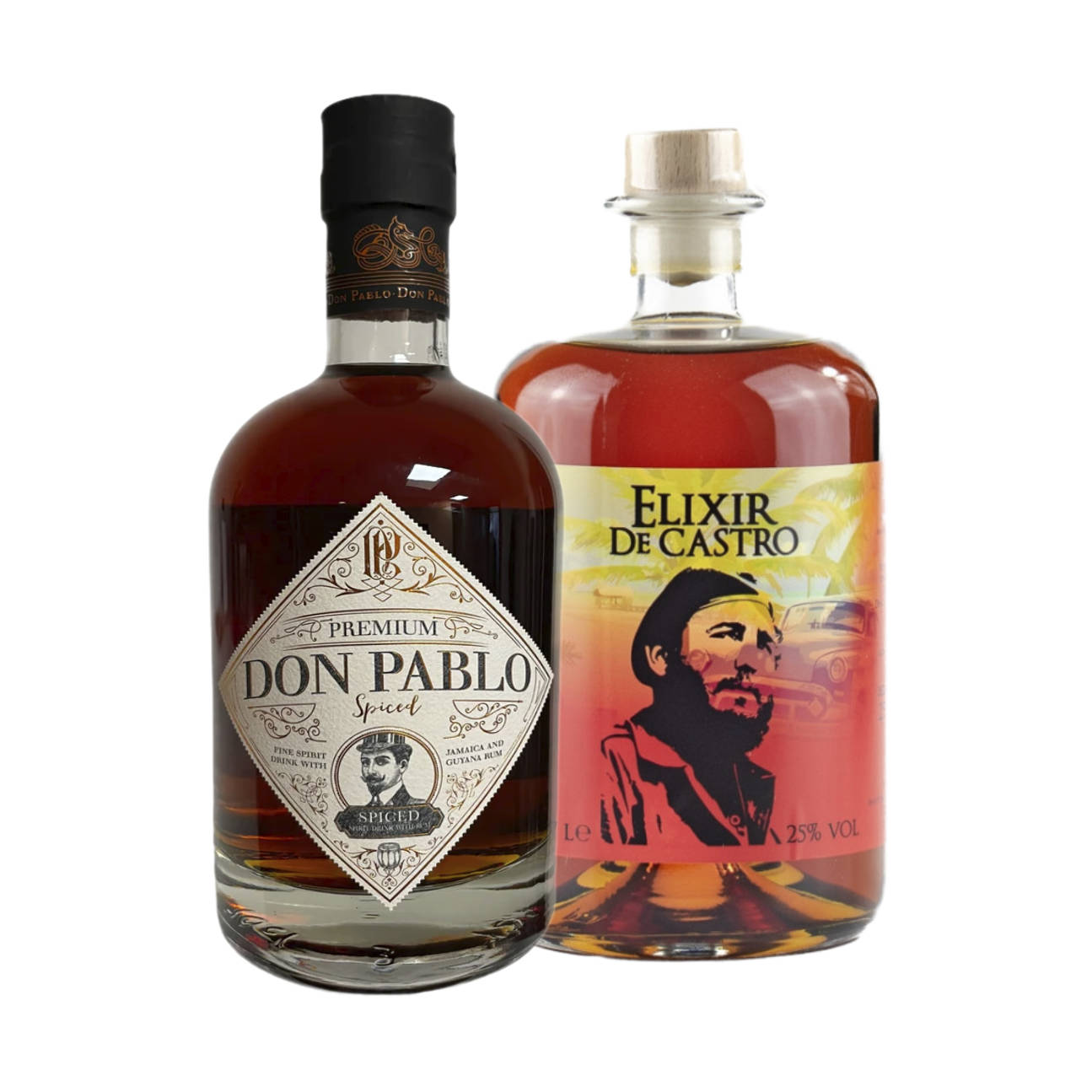 Don Pablo Premium Rum & Elixir de Castro Rumlikör – Exklusives Rum Bundle  (2 x0,7l)