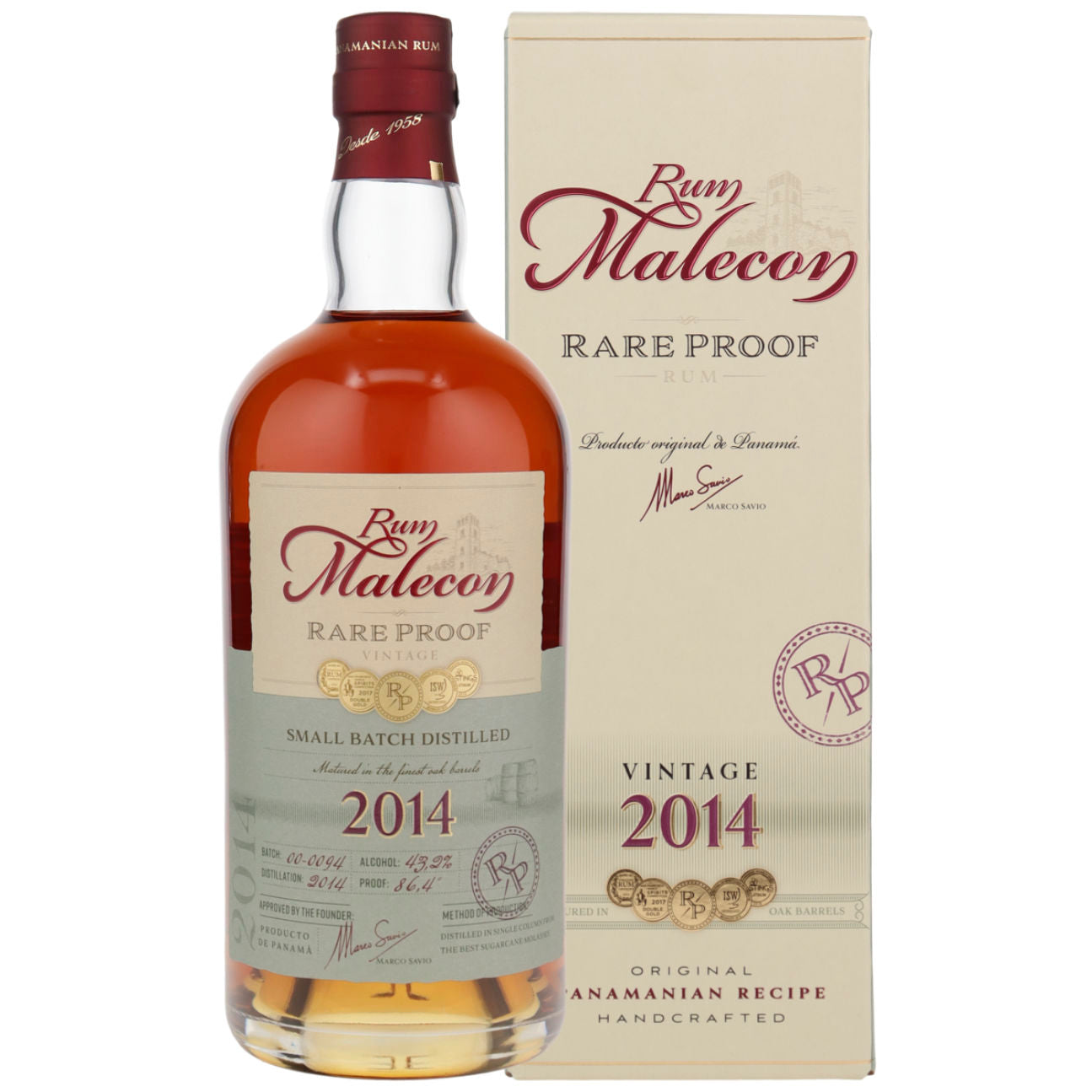 Rum Malecon Rare Proof 2014 Vintage in Geschenkverpackung 43,2% vol. 0,7l