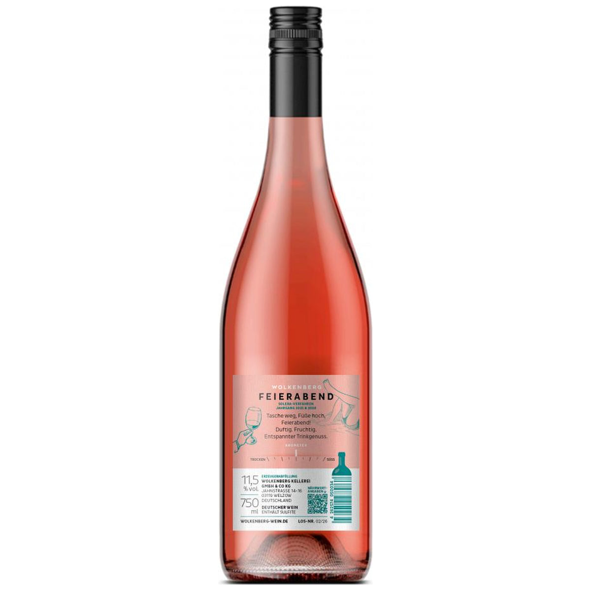 Wolkenberg Feierabend Roséwein 0,75 l Rückansicht trynk.de