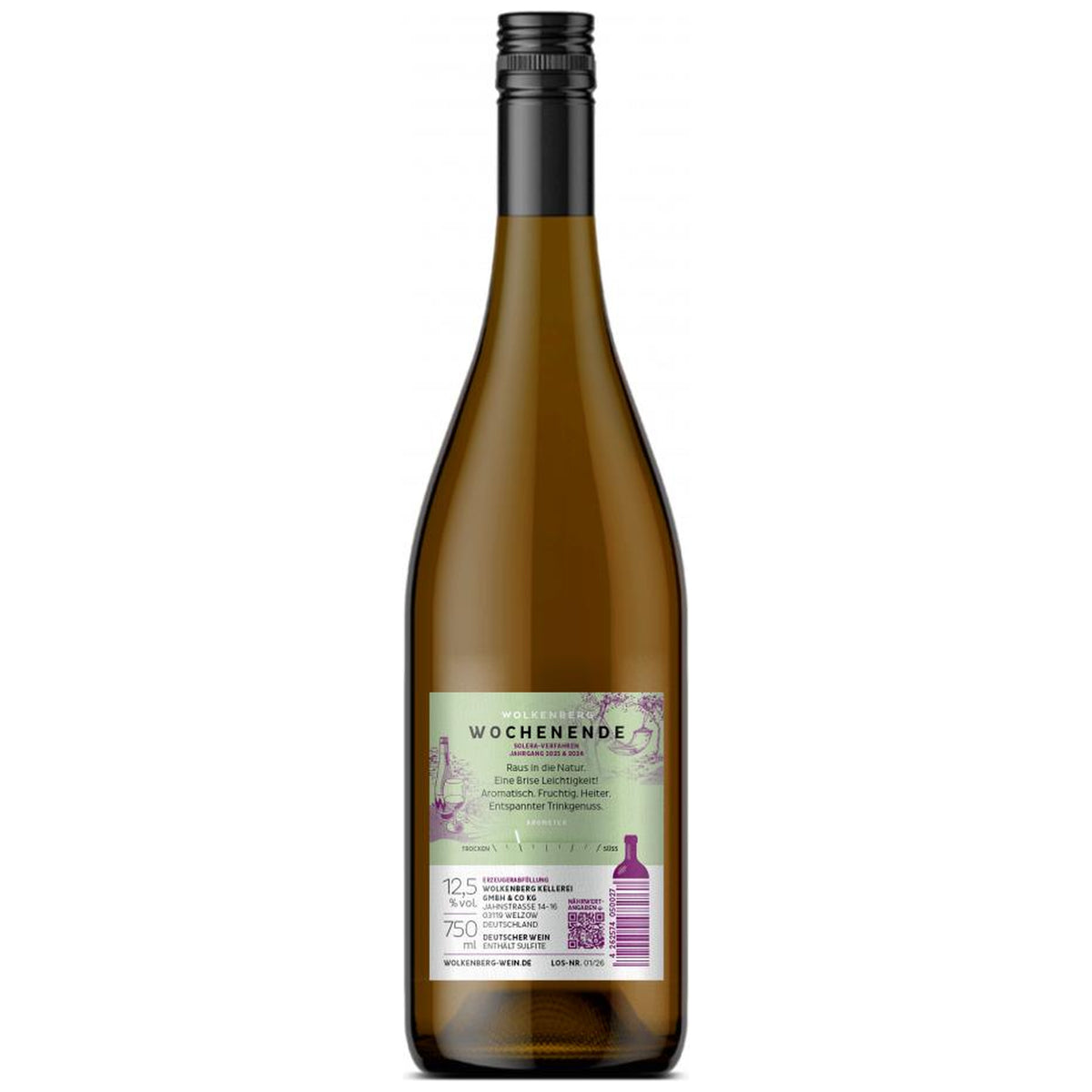 Wolkenberg Wochenende Cuvée Weißwein 0,75 l Rückansicht trynk.de
