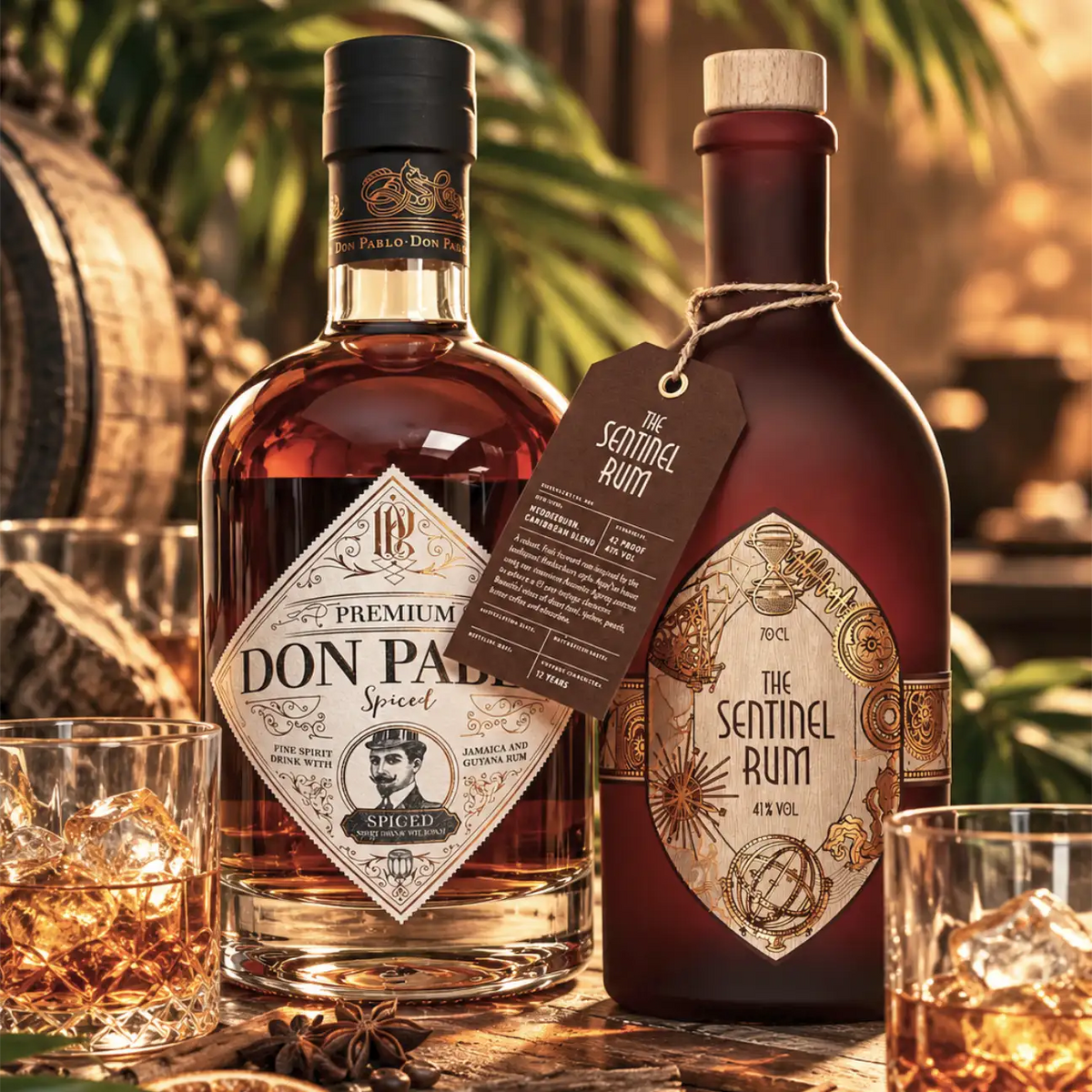 Rum-Duo: Don Pablo Premium & The Sentinel | 2 × 0,7 l