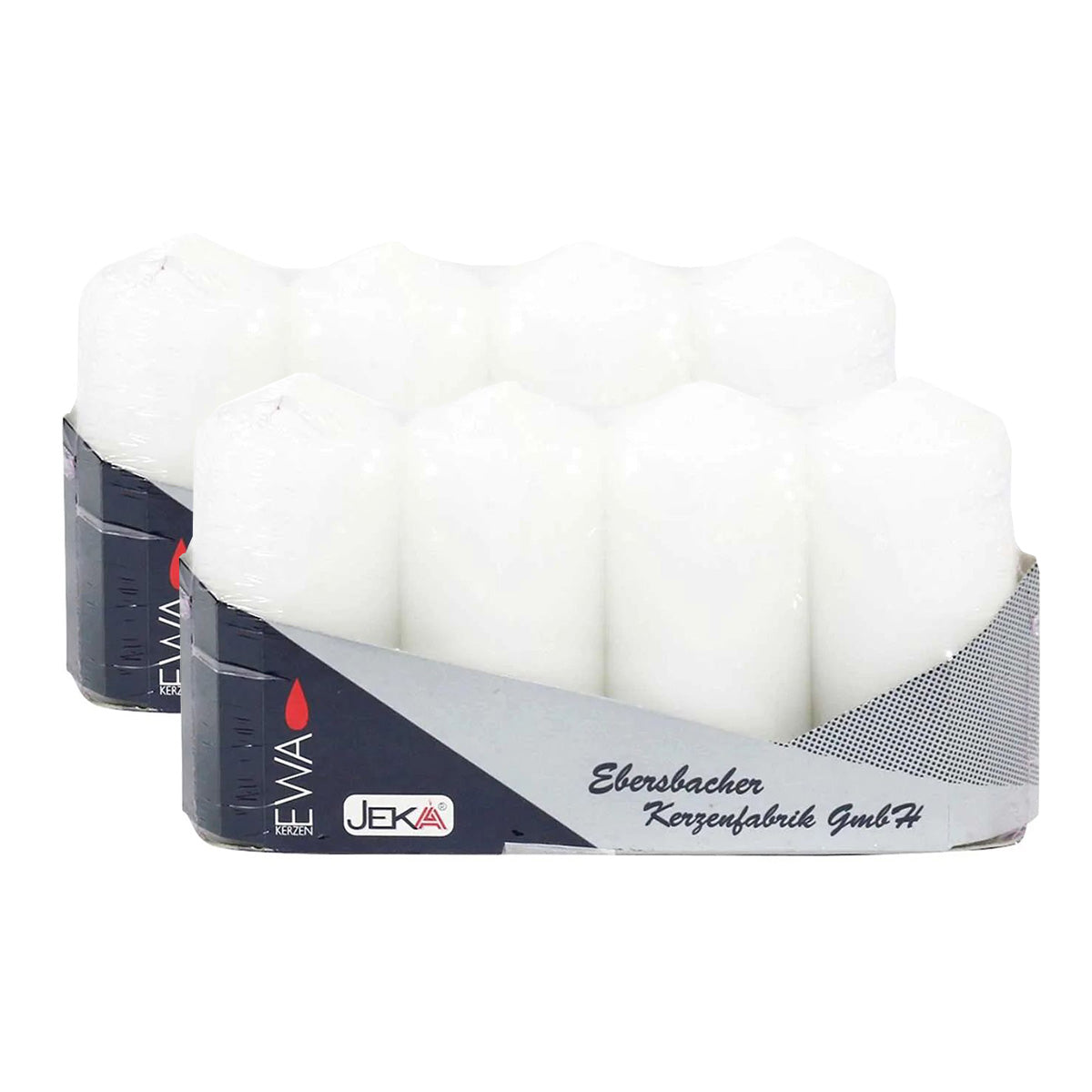 EWA Stumpenkerzen schmal 8er Pack - Weiß