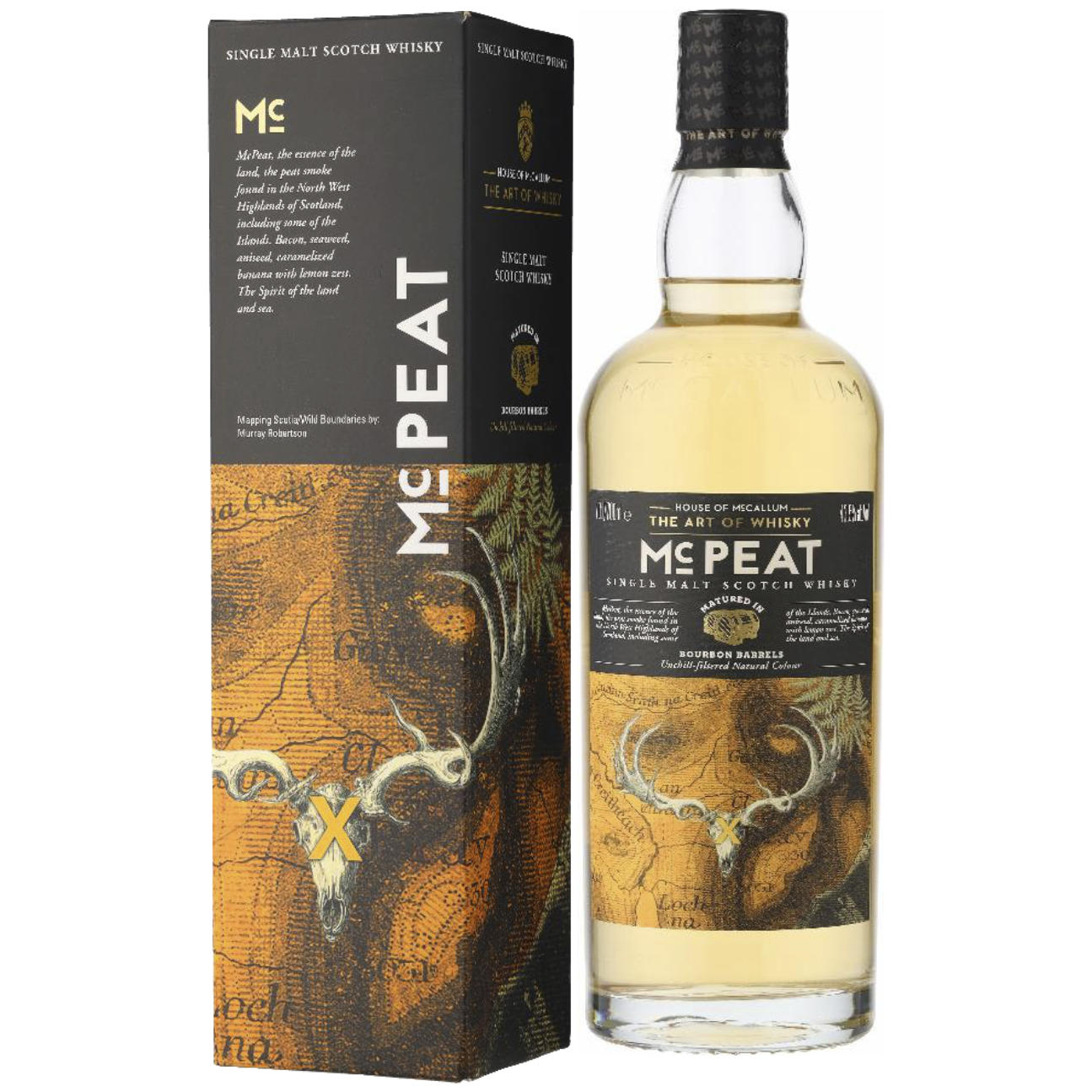 McPeat Single Malt Scotch Whisky Bourbon Barrel Matured 43,5 % vol. 0,7l in Geschenkverpackung