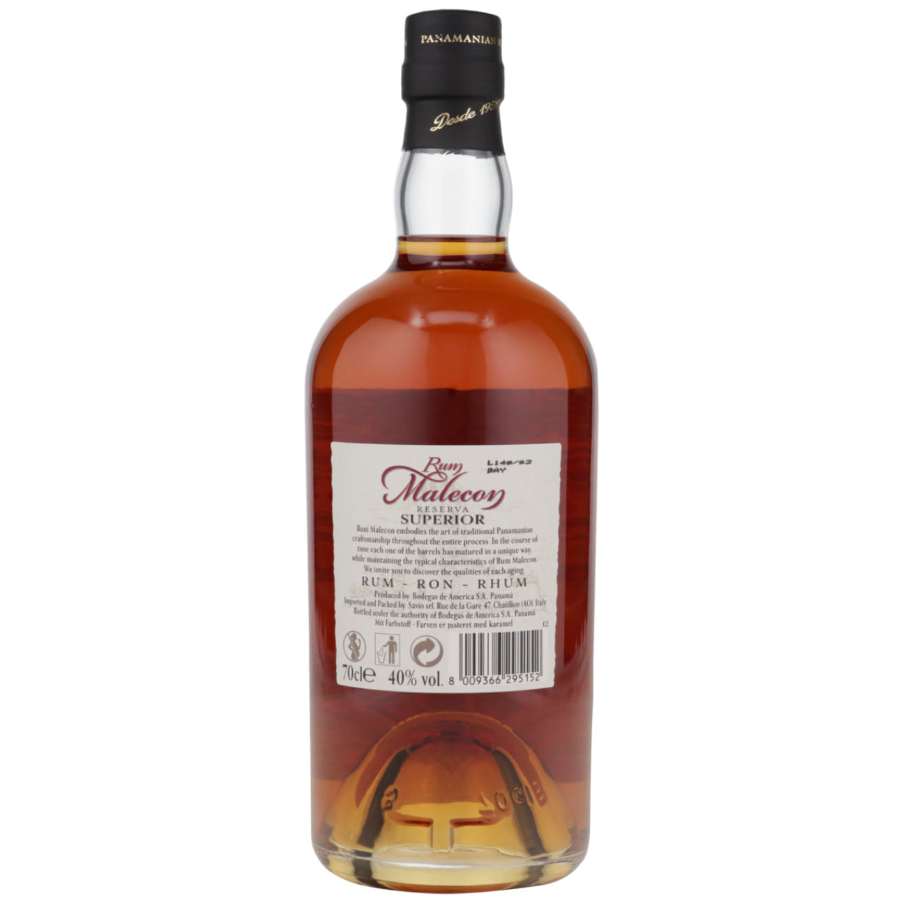 Rum Malecon 12 Años – 12 Jahre gereifter Rum aus Panama in Geschenkpackung 40% vol. 0,7l