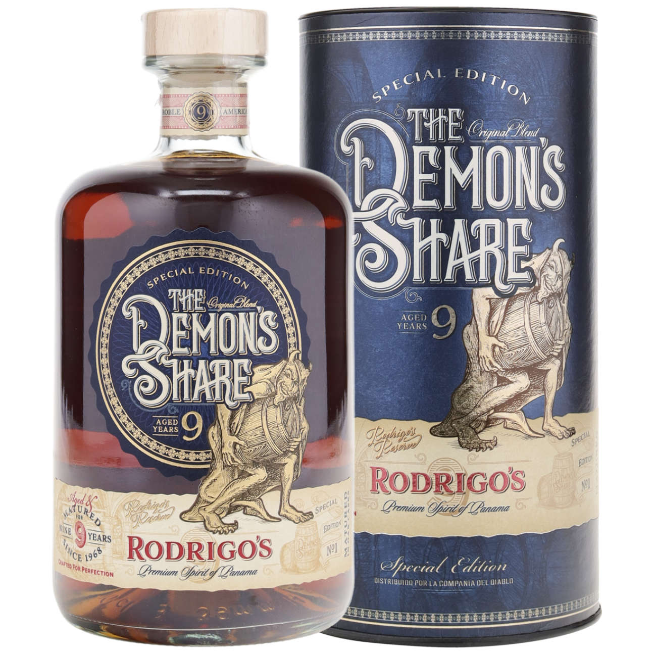 The Demon's Share 9 Jahre Rodrigo's Reserve 40% vol. 0,7l mit Geschenkverpackung