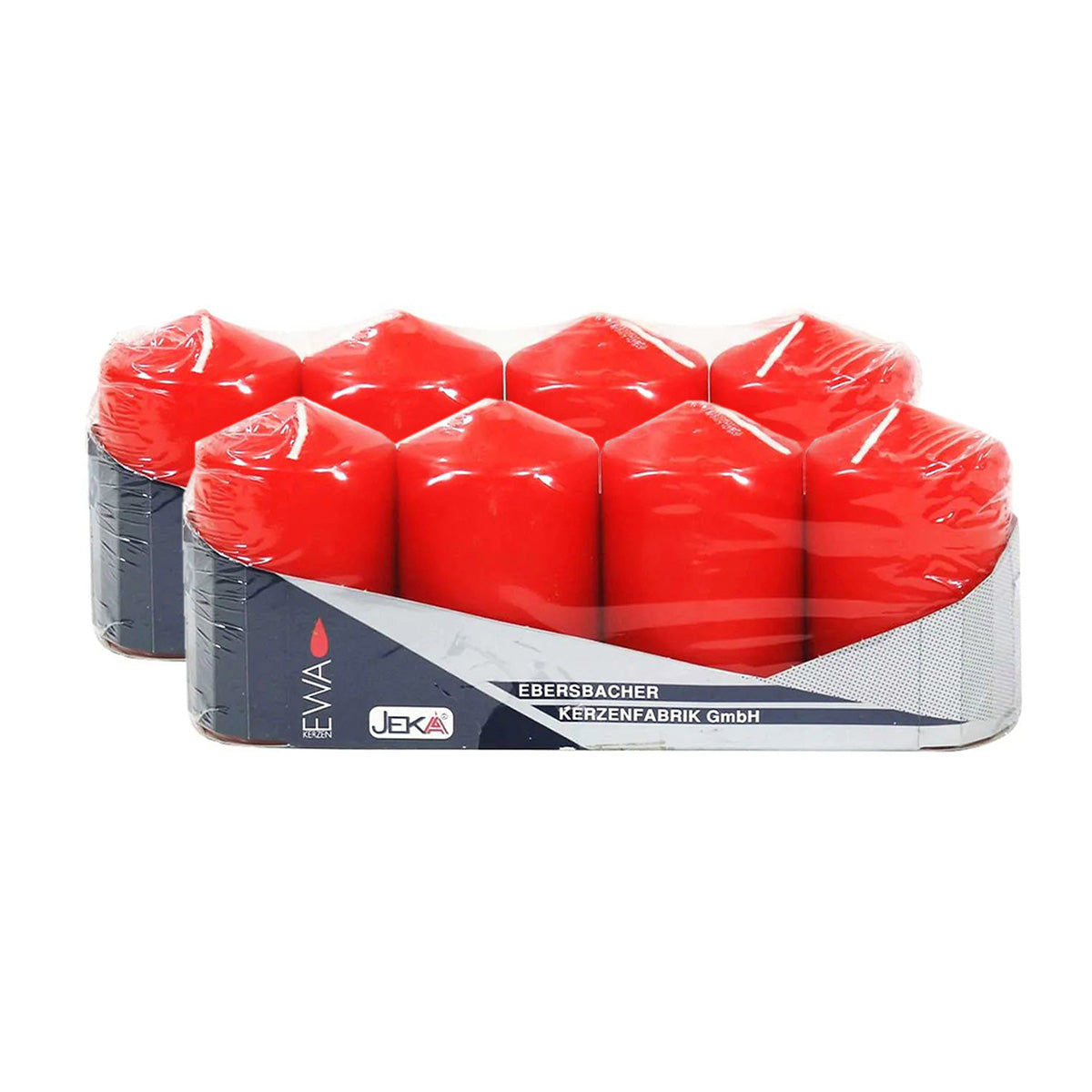 EWA Stumpenkerzen dick 8er Pack - Rot